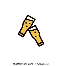 Goblets de cerveza, icono de ovejas. Color simple con elementos de vector de contorno de iconos internacionales del día de la cerveza para ui y ux, sitio web o aplicación móvil