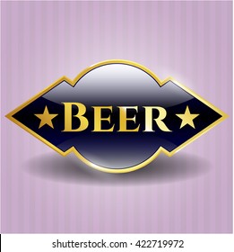 Emblema dorado de la cerveza