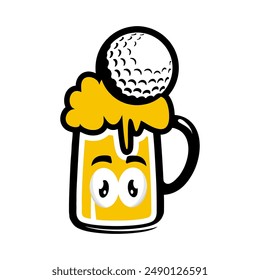 beer and golf ball inspiration for logos, icons and symbols on banners