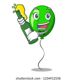 With beer green balloon on character plastic stick