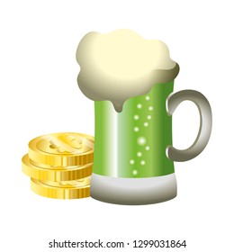 beer green gold coins