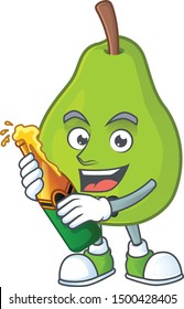 With beer green guava cartoon character for dessert healthy