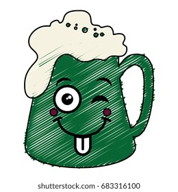 beer green saint patrick icon kawaii character