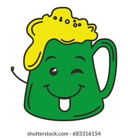 beer green saint patrick icon kawaii character