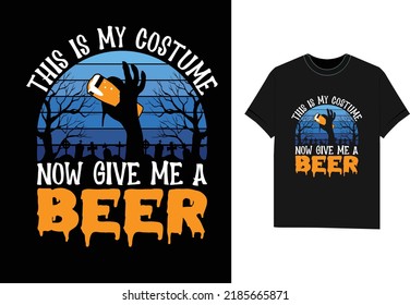 Diseño de camisetas de Beer Halloween