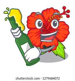 With beer hambiscus flower in the mascot stem
