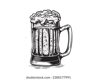 Beer hand drawn illustrations, vector.	