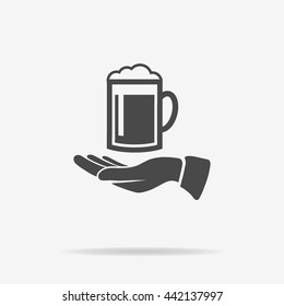 Beer and hand icon. Vector concept illustration for design.