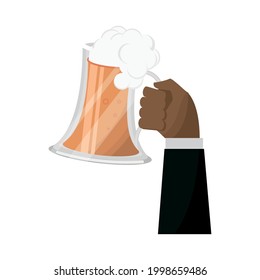 beer in hand isolated design