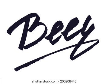 Beer Hand lettering Typographical Vector Background. Handmade calligraphy. Easy paste to any background