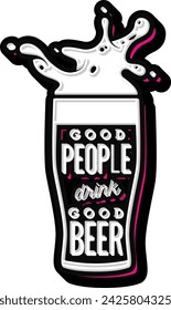 Beer Hand Lettering Typography vector template