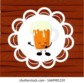 beer happiness logo and icon. glass of hop