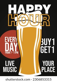 beer happy hour party flyer poster social media post design
