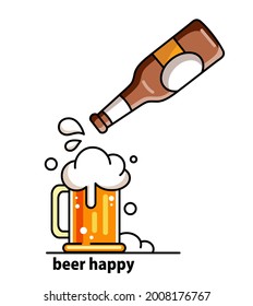 Beer Happy illustration vector art