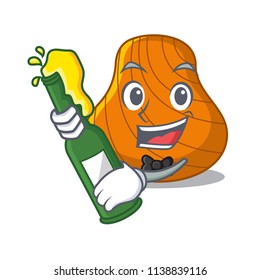 With beer hard shell mascot cartoon