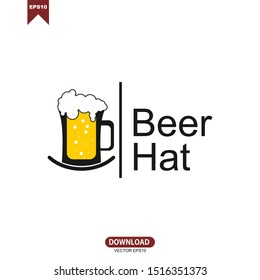 Beer hat logo vector template design