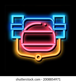 Beer Helmet neon light sign vector. Glowing bright icon Beer Helmet Sign. transparent symbol illustration