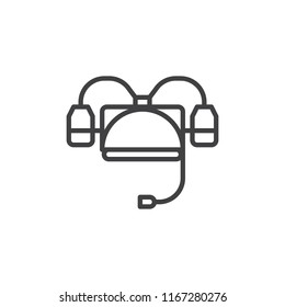 Beer helmet outline icon. linear style sign for mobile concept and web design. Hand free drink simple line vector icon. Symbol, logo illustration. Pixel perfect vector graphics