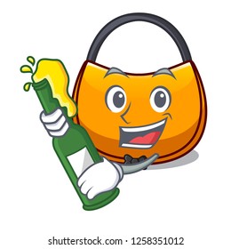 With beer hobo bag shape on a cartoon