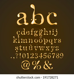 Beer, Honey and Caramel Alphabet Lower Case