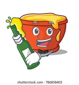 With beer honey character cartoon style