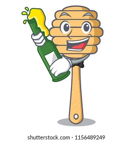 With beer honey spoon mascot cartoon