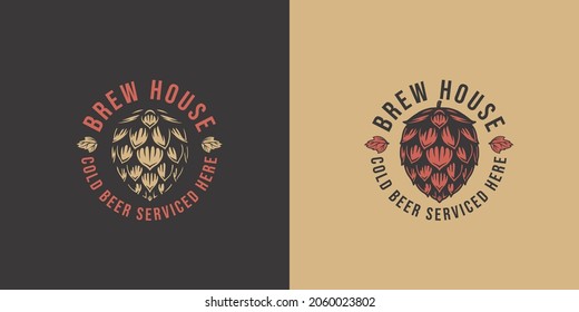 Beer hop para bar. Diseño original de cervecería con lúpulo para cerveza artesanal, pub o cervecería