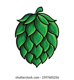 Beer hop brewing emblem icon label logo. Vector illustration