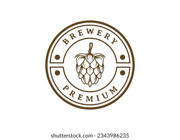 Logo del salto de cerveza o elemento de diseño de placa ilustración vectorial