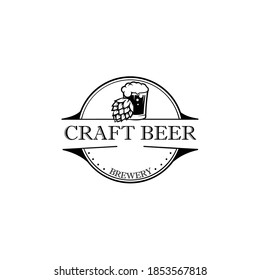 Beer hop logo .label, badge for bar, beer festival, brewery. Isolated on white background.