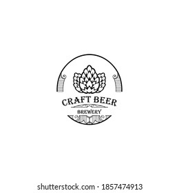 Beer Hop Logo .label, Badge For Bar, Beer Festival, Brewery. Isolated On White Background.