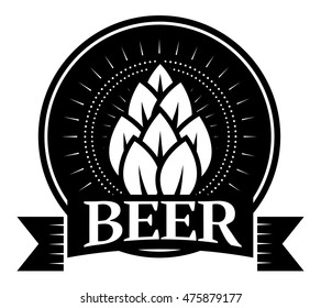 Beer hop logo vector label