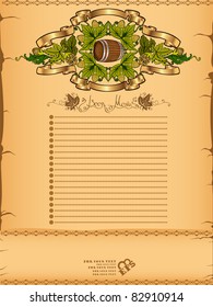 beer hop menu background