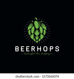 Beer Hops Crest Emblem Vector Logo