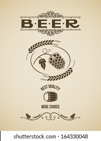 beer hops design vintage background