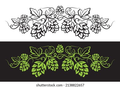 Bierhops-Ornament-Illustration für Brandflasche