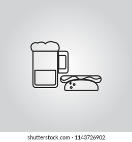 Beer and hot dog