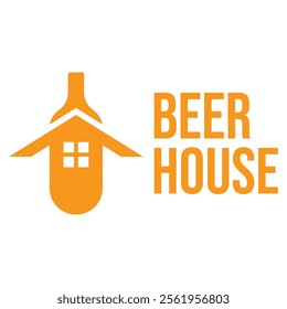 beer house flat minimalist logo design