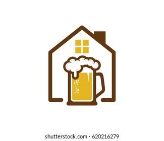 Beer House Icon Logo Design Element