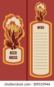 Beer house logotype, menu design