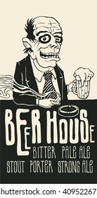 Beer House. Poster design. vector illustration