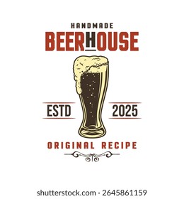 Beer house typography logo vector design