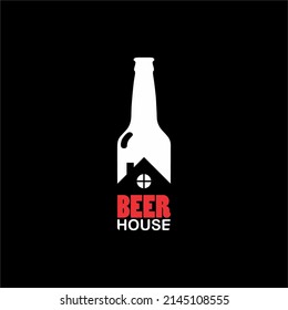Beer house vector bottle logo design, suitable use for icon, symbol or element design 