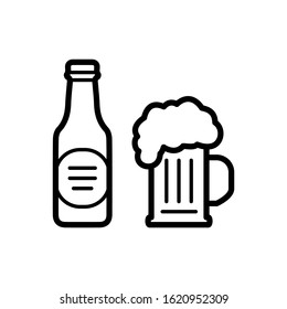 Beer icon, beverage vector symbol design trendy.