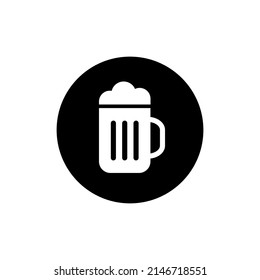 Beer icon in black round