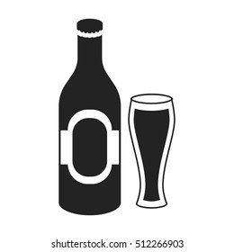 Beer icon in black style isolated on white background. Alcohol symbol stock vector illustration.