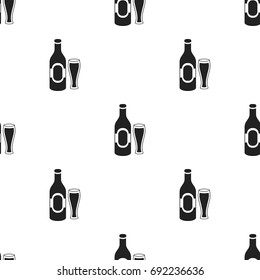 Beer icon in black style isolated on white background. Alcohol symbol stock vector illustration.
