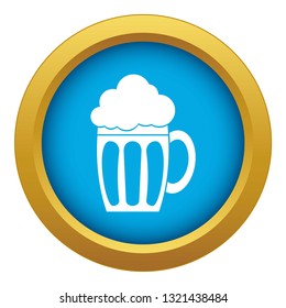 Beer icon blue vector isolated on white background for any design