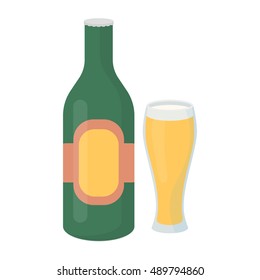 Beer icon in cartoon style isolated on white background. Alcohol symbol stock vector illustration.