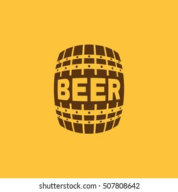 The Beer icon. Cask and keg, alcohol, Beer symbol. UI. Web. Logo. Sign. Flat design. App. Stock vector